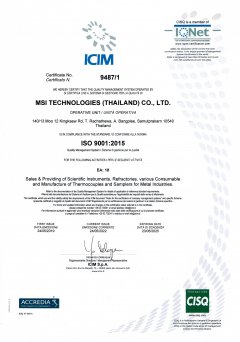 Certificate ISO 9001:2015